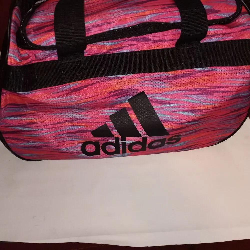 Adidas Pink Purple Gym Duffel Bag Travel Overnight Weekend Carry On Adjustable